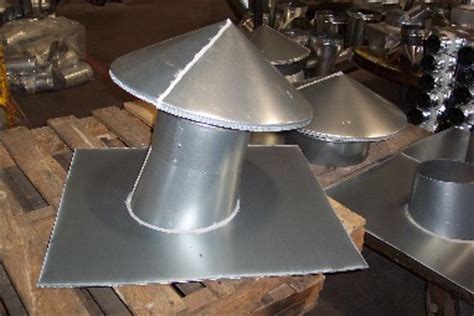 sheet metal china cap layout|china hat installation.